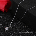 Silver Simple Zircon Chain Necklace For Wedding Jewelry